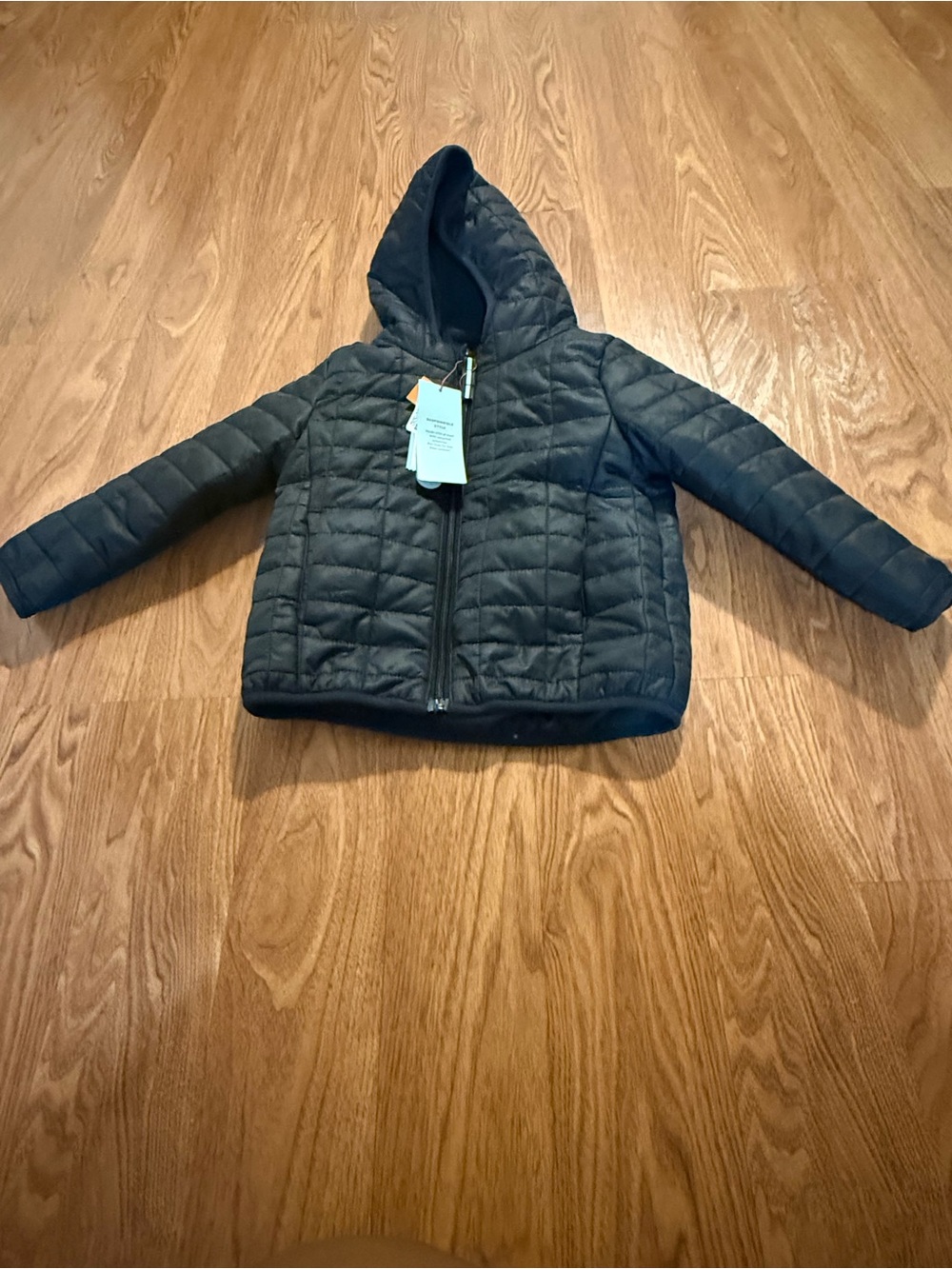 Size 3T Target Black Quilted Hooded Puffer Jacket